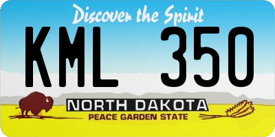 ND license plate KML350