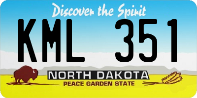 ND license plate KML351