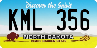 ND license plate KML356