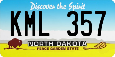 ND license plate KML357