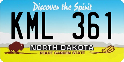 ND license plate KML361