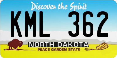 ND license plate KML362