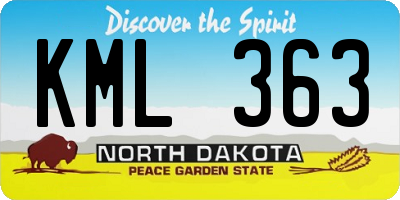 ND license plate KML363
