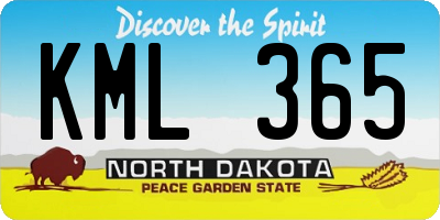 ND license plate KML365