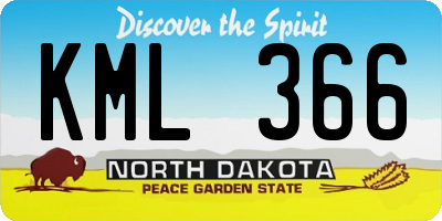 ND license plate KML366