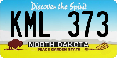 ND license plate KML373