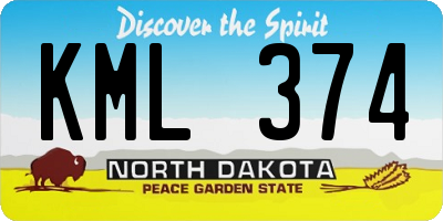 ND license plate KML374