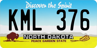 ND license plate KML376