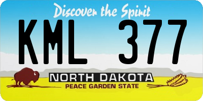 ND license plate KML377