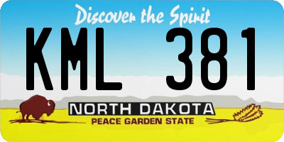 ND license plate KML381