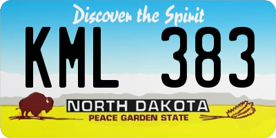 ND license plate KML383