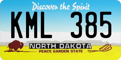 ND license plate KML385