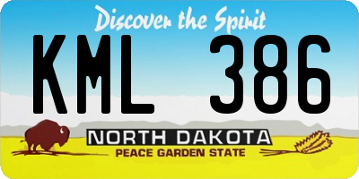 ND license plate KML386