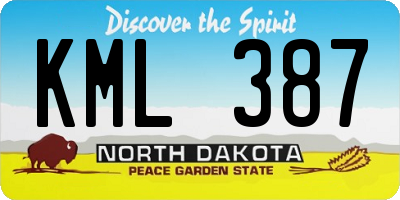 ND license plate KML387