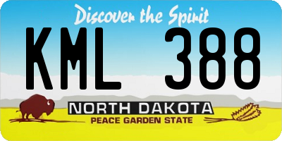 ND license plate KML388