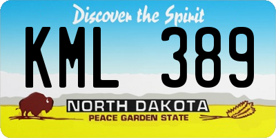 ND license plate KML389