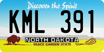 ND license plate KML391