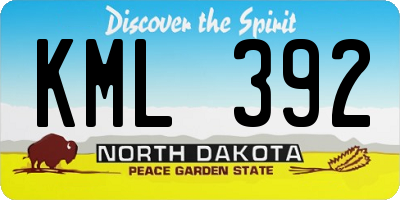 ND license plate KML392