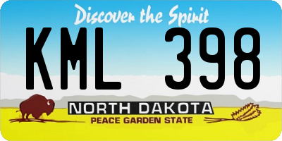 ND license plate KML398