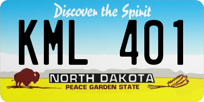 ND license plate KML401