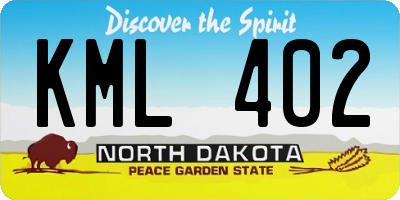 ND license plate KML402