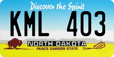 ND license plate KML403