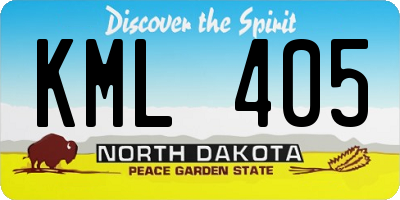 ND license plate KML405