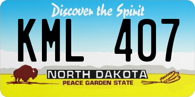 ND license plate KML407