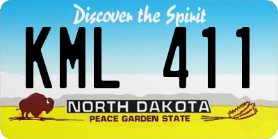 ND license plate KML411