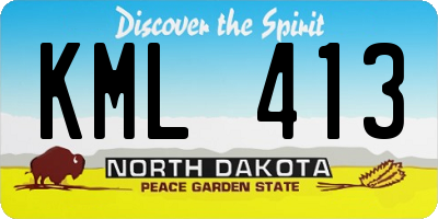 ND license plate KML413
