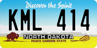 ND license plate KML414