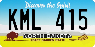 ND license plate KML415