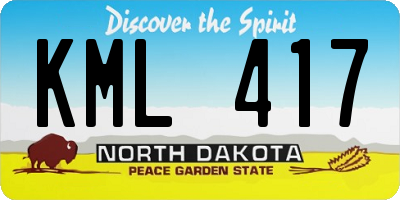 ND license plate KML417