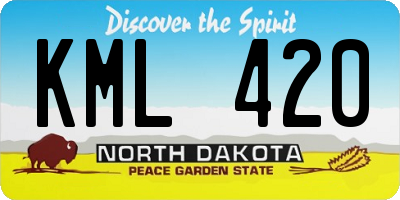 ND license plate KML420
