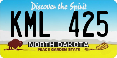 ND license plate KML425