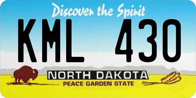 ND license plate KML430