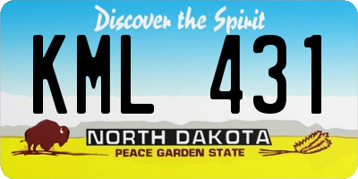 ND license plate KML431