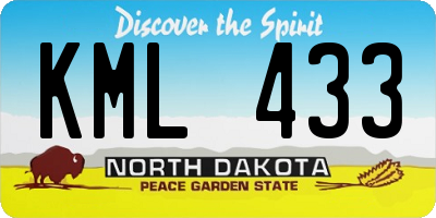 ND license plate KML433