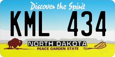 ND license plate KML434