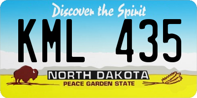 ND license plate KML435