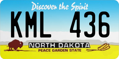 ND license plate KML436