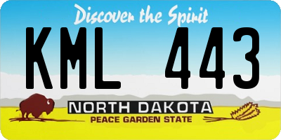 ND license plate KML443