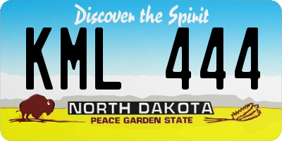 ND license plate KML444