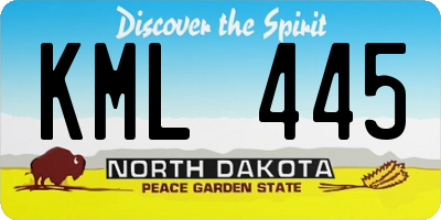 ND license plate KML445