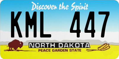 ND license plate KML447