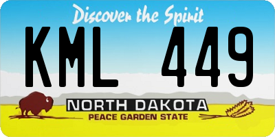 ND license plate KML449