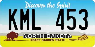 ND license plate KML453