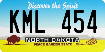 ND license plate KML454