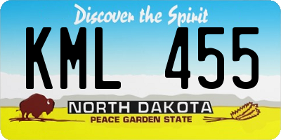 ND license plate KML455