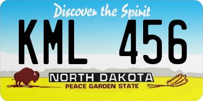 ND license plate KML456
